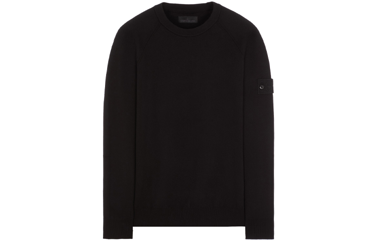 Stone Island Ghost Pieces Black Label Crewneck Cotton Sweatshirt Black - 7615545FA-V0029