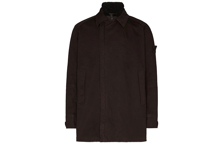 Stone Island Ghost Pieces Black Label Double Collar Brown Jacket Men 7315440F1-V0070