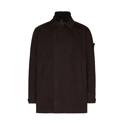 Stone Island Ghost Pieces Black Label Double Collar Brown Jacket Men 7315440F1-V0070