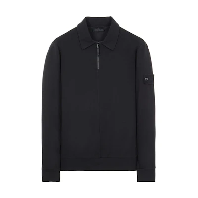 STONE ISLAND Ghost Pieces Black Label Half-Zip Jacket Men’s Black 7615629F3-V0029