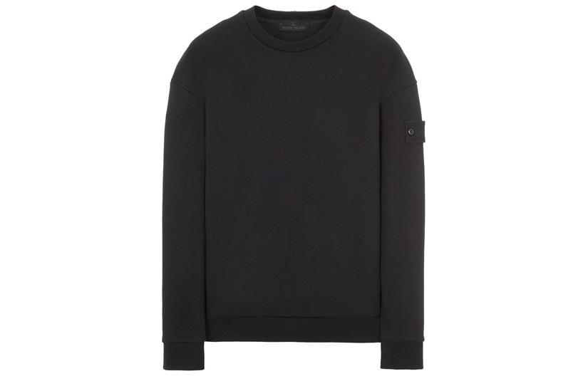 Stone Island Ghost Pieces Black Label Plain Crewneck Sweatshirt Black 7715633F3-V0029