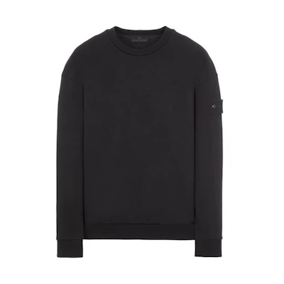 Stone Island Ghost Pieces Black Label Plain Crewneck Sweatshirt Black 7715633F3-V0029