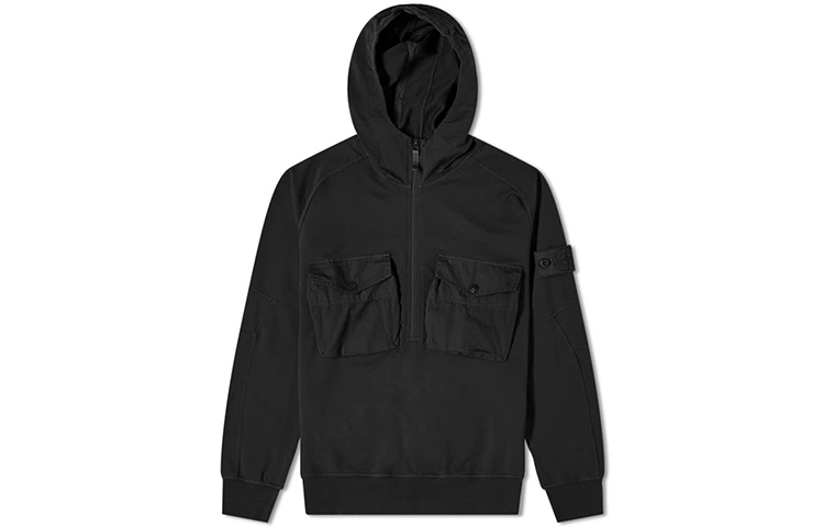 STONE ISLAND Ghost Pieces Black Label Pullover Hoodie Black 秋季 7215636F3-V0029