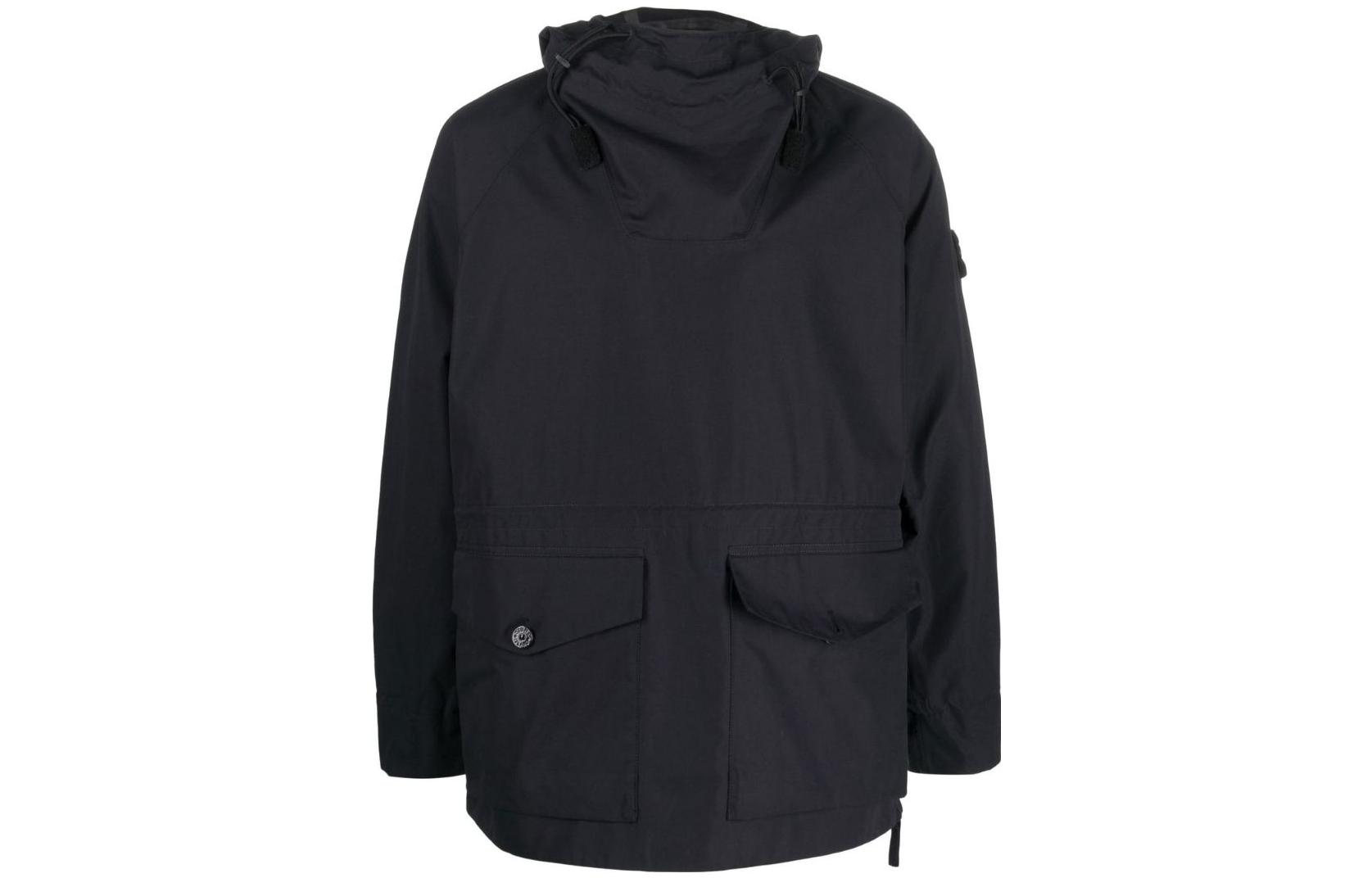 Stone Island Ghost Pieces Black Label Solid Color Hoodie Jacket Black 7715438F1V0029