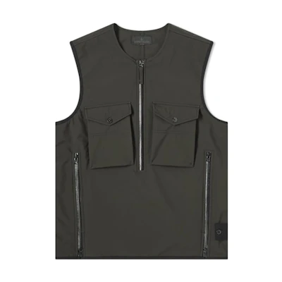 Stone Island Ghost Pieces Black Label Zip Vest Black Vest 7215G03F1-V0029