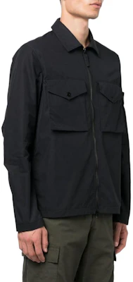 Stone Island Ghost系列黑色標誌翻領襯衫夾克 男款 黑色 7715116F1-V0029 Shop Stone Island Ghost系列黑色標誌翻領襯衫夾克 男款 黑色 7715116F1-V0029