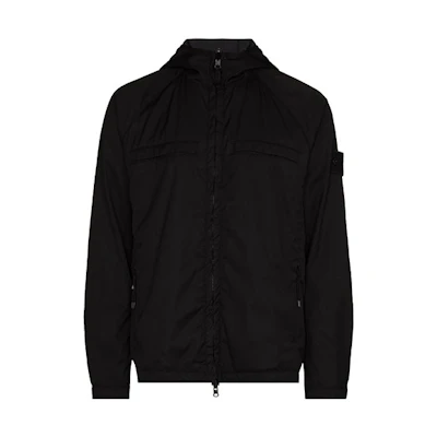Stone Island Ghost Pieces Black Logo Zip Hoodie Jacket Black 7415441F1-V0029