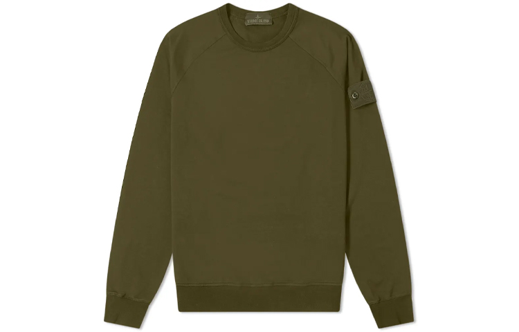 STONE ISLAND Ghost Pieces Compass Logo Raglan Sleeve Sweatshirt Military Green Mens 7415659F3-V0054
