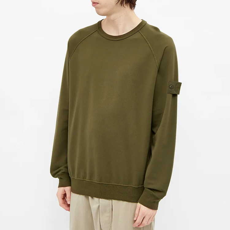 STONE ISLAND Ghost Pieces Compass Logo Raglan Sleeve Sweatshirt Military Green Mens 7415659F3-V0054 圖 3