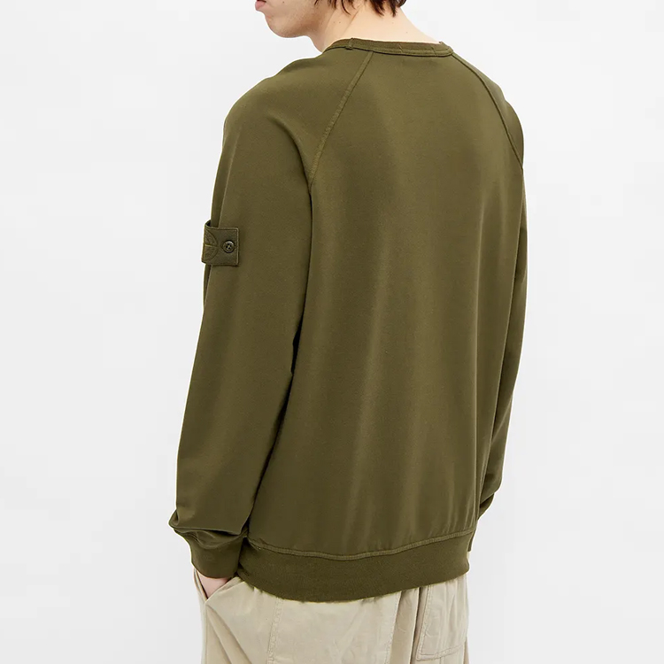 STONE ISLAND Ghost Pieces Compass Logo Raglan Sleeve Sweatshirt Military Green Mens 7415659F3-V0054 圖 4
