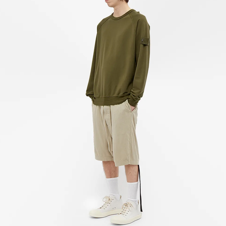 STONE ISLAND Ghost Pieces Compass Logo Raglan Sleeve Sweatshirt Military Green Mens 7415659F3-V0054 圖 5