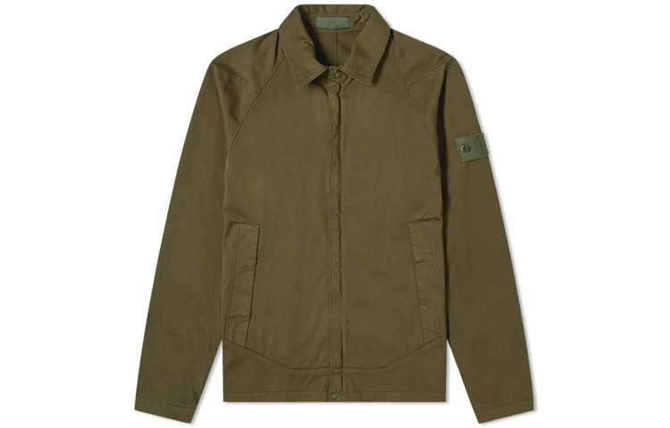 Stone Island Ghost Pieces Compass Logo Zip Jacket Military Green 7315116F4-V0054