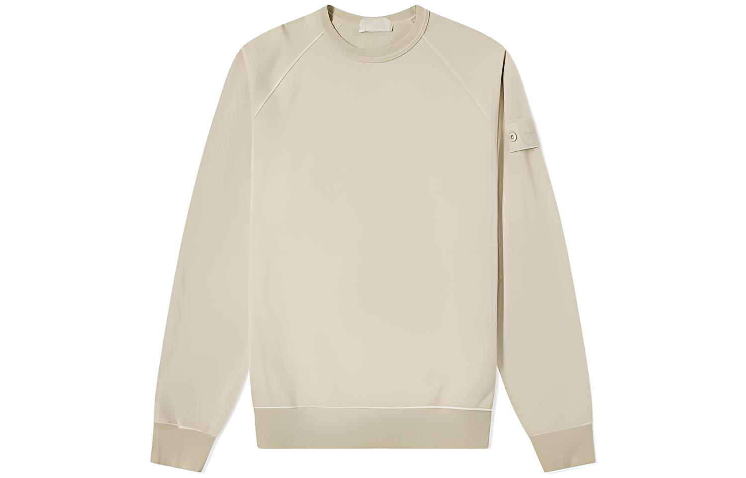 Stone Island Ghost Pieces Khaki Crewneck Cotton Long-Sleeve Sweatshirt 7415659F3-V0090