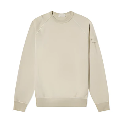 Stone Island Ghost Pieces Khaki Crewneck Cotton Long-Sleeve Sweatshirt 7415659F3-V0090