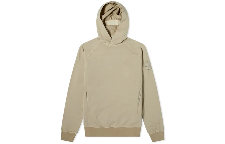 Stone Island Ghost Pieces Khaki Raglan Sleeve Hoodie Mens Casual Wear 7415653F3-V0090