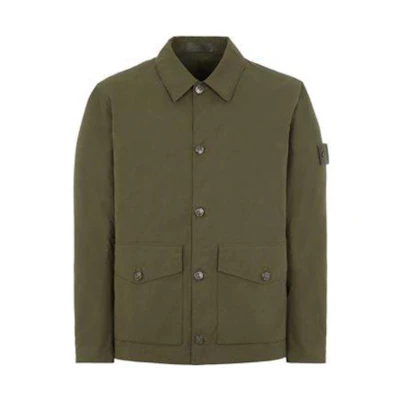 Stone Island Ghost Pieces Military Green Long Sleeve Jacket with Pockets 7815437F1-V0054