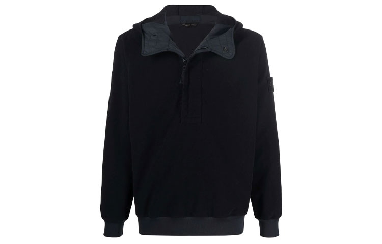 STONE ISLAND Ghost Pieces Navy Blue Compass Badge Pullover Hoodie Jacket Men 7515667F3-V0020