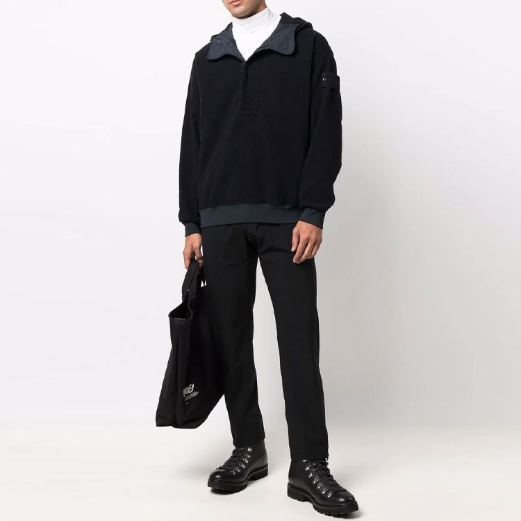 STONE ISLAND Ghost Pieces Navy Blue Compass Badge Pullover Hoodie Jacket Men 7515667F3-V0020 圖 3