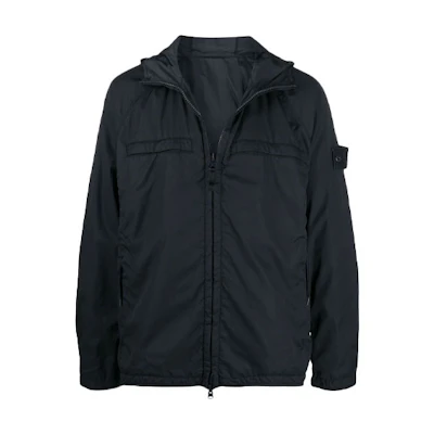 Stone Island Ghost Pieces Navy Blue Logo Patch Zip Jacket - Outerwear 7415441F1-V0020