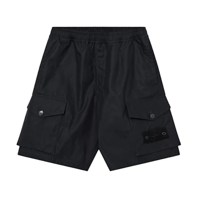 STONE ISLAND Ghost Pieces SS23 Black Label Cargo Shorts Black Mens Casual Wear 7815L02F1-V0029