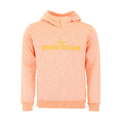 STONE ISLAND Ghost Pieces Unisex Orange Hoodie with Embroidered Logo. 701565438-V0F32