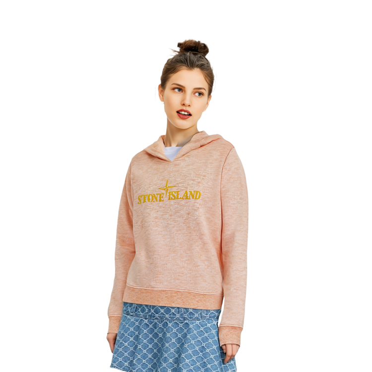 Cheap ストーンアイランド ゴーストピース ユニセックス オレンジ 刺繍ロゴ付きパーカー 701565438-V0F32