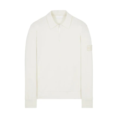 Stone Island Ghost Pieces White Label Half-Zip Sweatshirt White - Fall Edition 7615629F3-V0099
