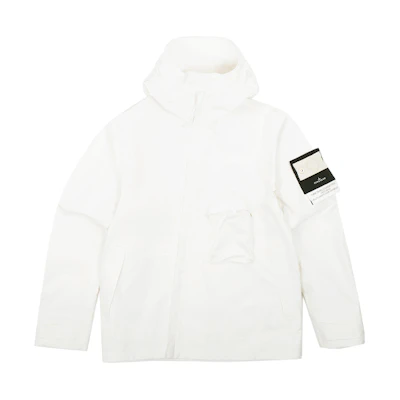 Stone Island Ghost Pieces White Label Logo Multi-Pocket Softshell Windbreaker White 6815426F1-V0099