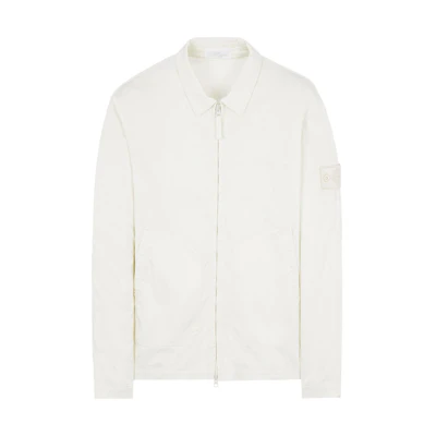 Stone Island Ghost Pieces White Label Lyocell Satin Shirt Jacket White Men. 7615112F2-V0099