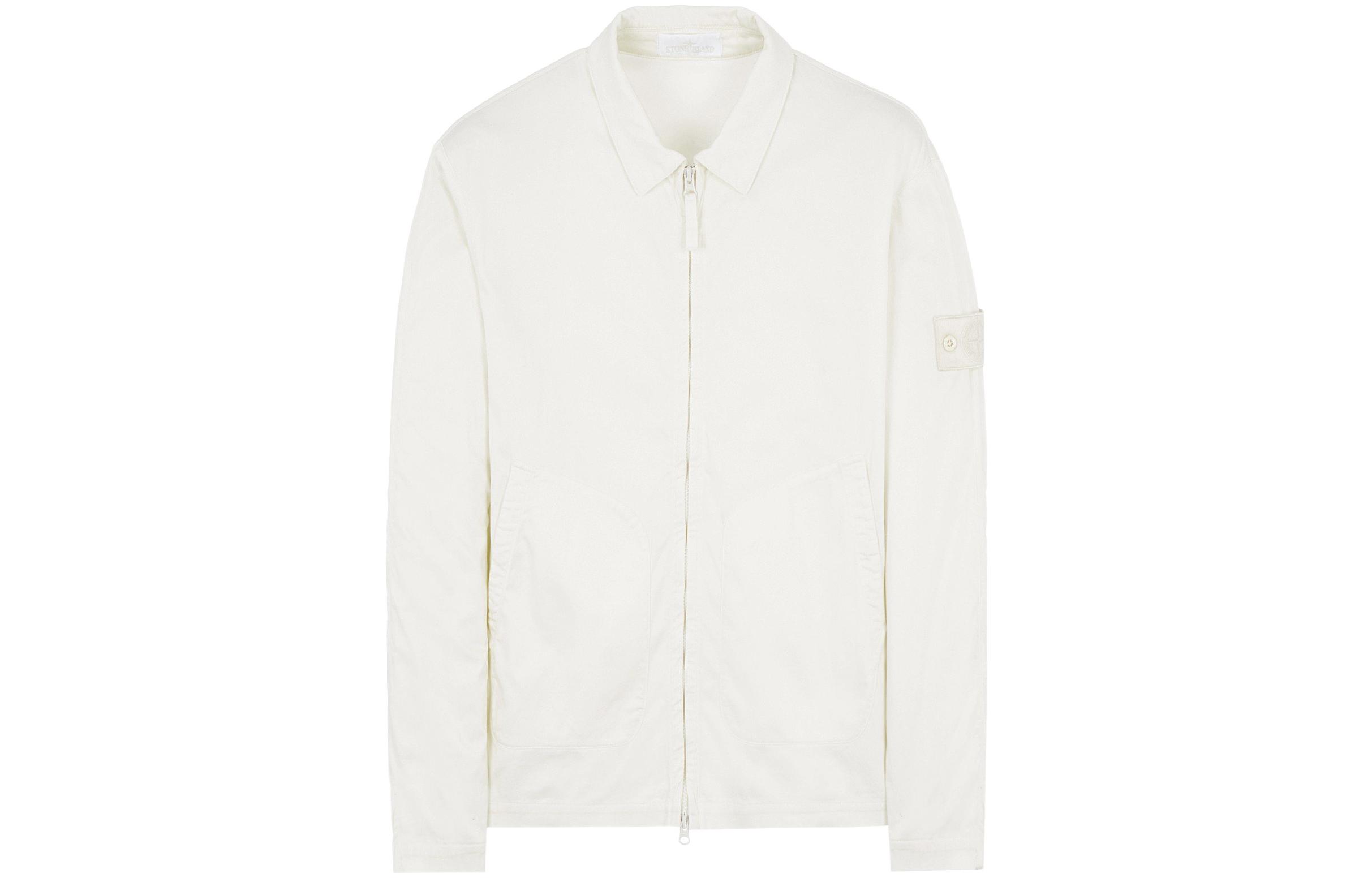 Order 스톤 아일랜드 고스트 피스 화이트 라벨 라이오셀 새틴 셔츠 재킷 화이트 남성. 7615112F2-V0099