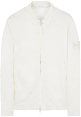 스톤 아일랜드 고스트 피스 화이트 라벨 라이오셀 새틴 셔츠 재킷 화이트 남성. 7615112F2-V0099 Order 스톤 아일랜드 고스트 피스 화이트 라벨 라이오셀 새틴 셔츠 재킷 화이트 남성. 7615112F2-V0099