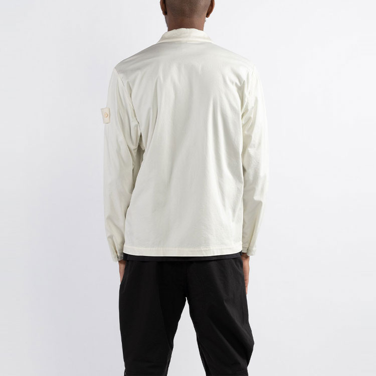 Cheap 스톤 아일랜드 고스트 피스 화이트 라벨 라이오셀 새틴 셔츠 재킷 화이트 남성. 7615112F2-V0099