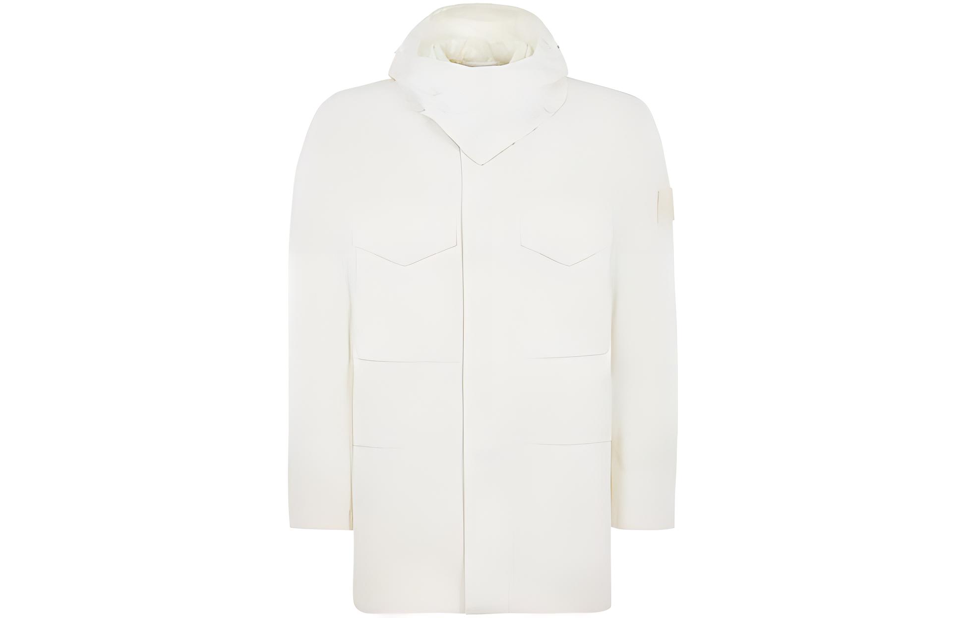 Stone Island Ghost Pieces White Label Multi-Pocket Jacket White 7715437F1-V0099