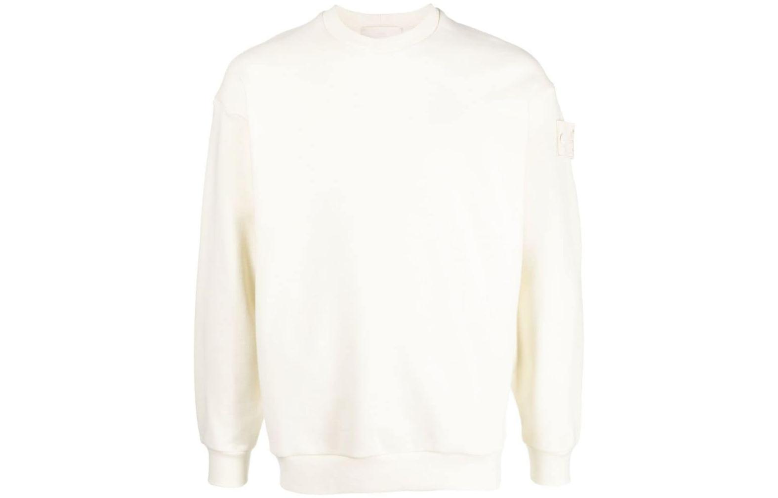 Stone Island Ghost Pieces White Label Pullover Crewneck Sweatshirt White 7715633F3-V0099