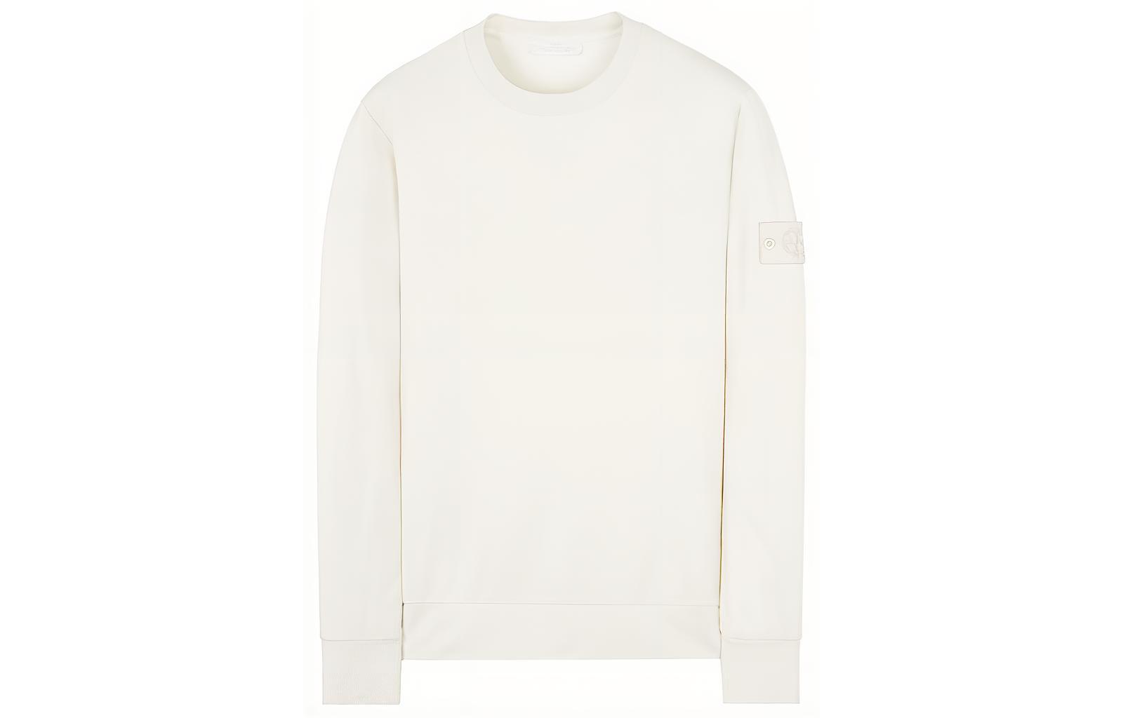 Stone Island Ghost Pieces White Label Pullover Loose Fit Sweatshirt White 7615632F3-V0099