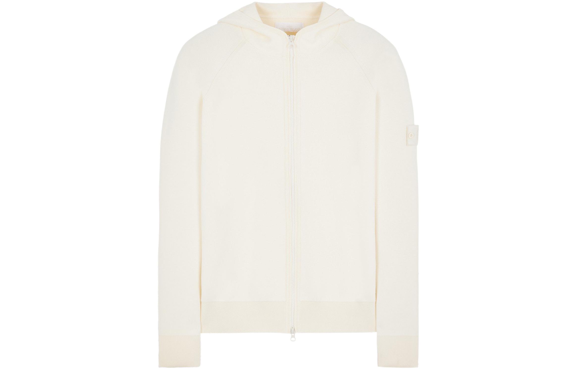 Stone Island Ghost Pieces White Label Zip Hoodie White - Edition 7615553FA-V0099