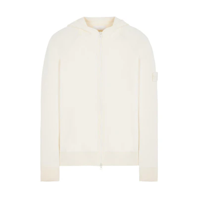 Stone Island Ghost Pieces White Label Zip Hoodie White - Edition 7615553FA-V0099