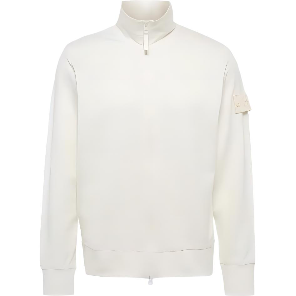 Stone Island Ghost Pieces White Stand Collar Cotton Zip Sweatshirt White Men 7615639F3-V0099