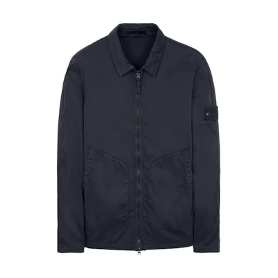 Stone Island Ghost Series Lyocell Satin Shirt Jacket Navy Blue 7615112F2-V0020