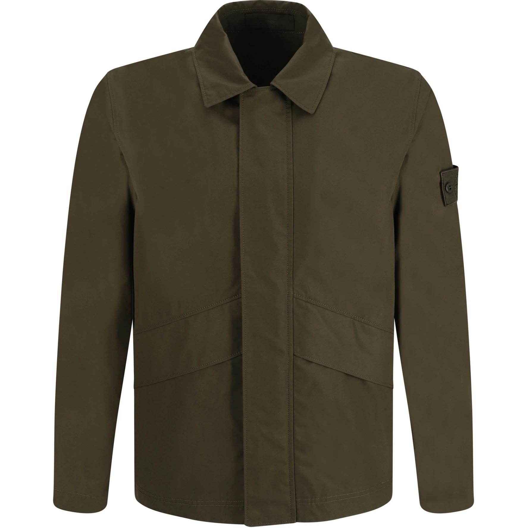 Stone Island Ghost Series Olive Green Zip-Up Jacket FW24 Long Sleeve 8115107F1-V0054