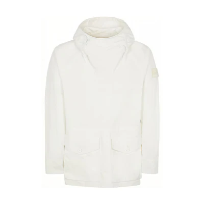 STONE ISLAND Ghost Series White Label Solid Color Patch Hoodie White - 7715438F1-V0099