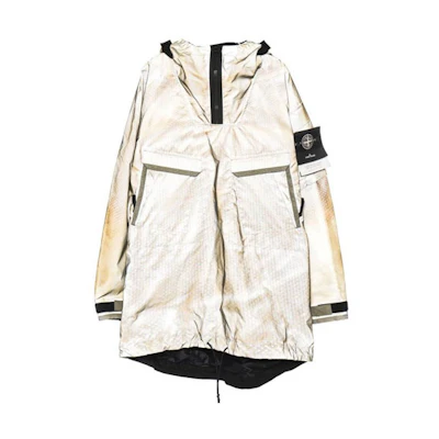 Stone Island Gold Hooded Zip Jacket with Logo Pocket 6525701R1