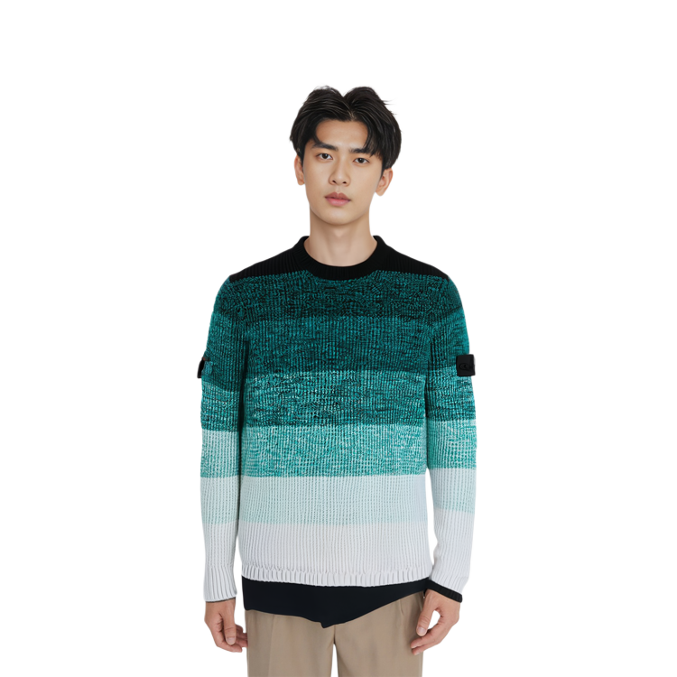 Sizing ストーンアイランド グラデーション クルーネック ニット セーター グリーン 7219507A4-V0056