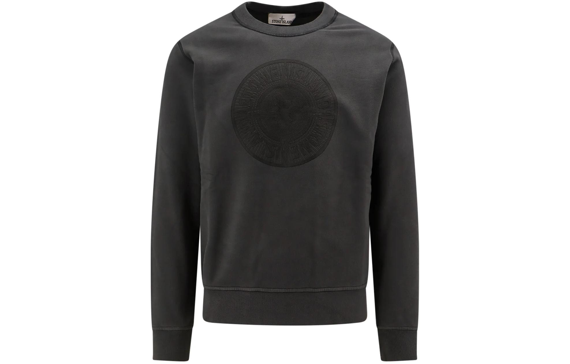 Stone Island Graphic Print Crewneck Long Sleeve Sweatshirt Gray - 791566559-V0062