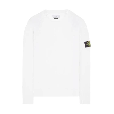 Stone Island Graphic Print Crewneck Pullover Sweatshirt White Men 8015504B0-V0001