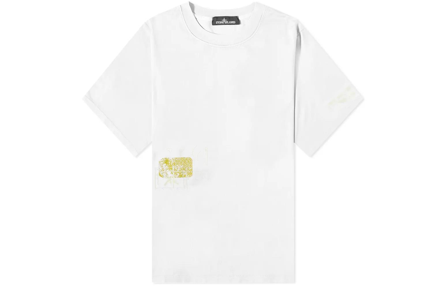 Stone Island Graphic Print Crewneck Pullover T-Shirt . 77192011B-V0099