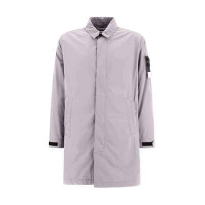 Stone Island Gray-Purple Zip-Up Jacket with Collar 801570526-V0092