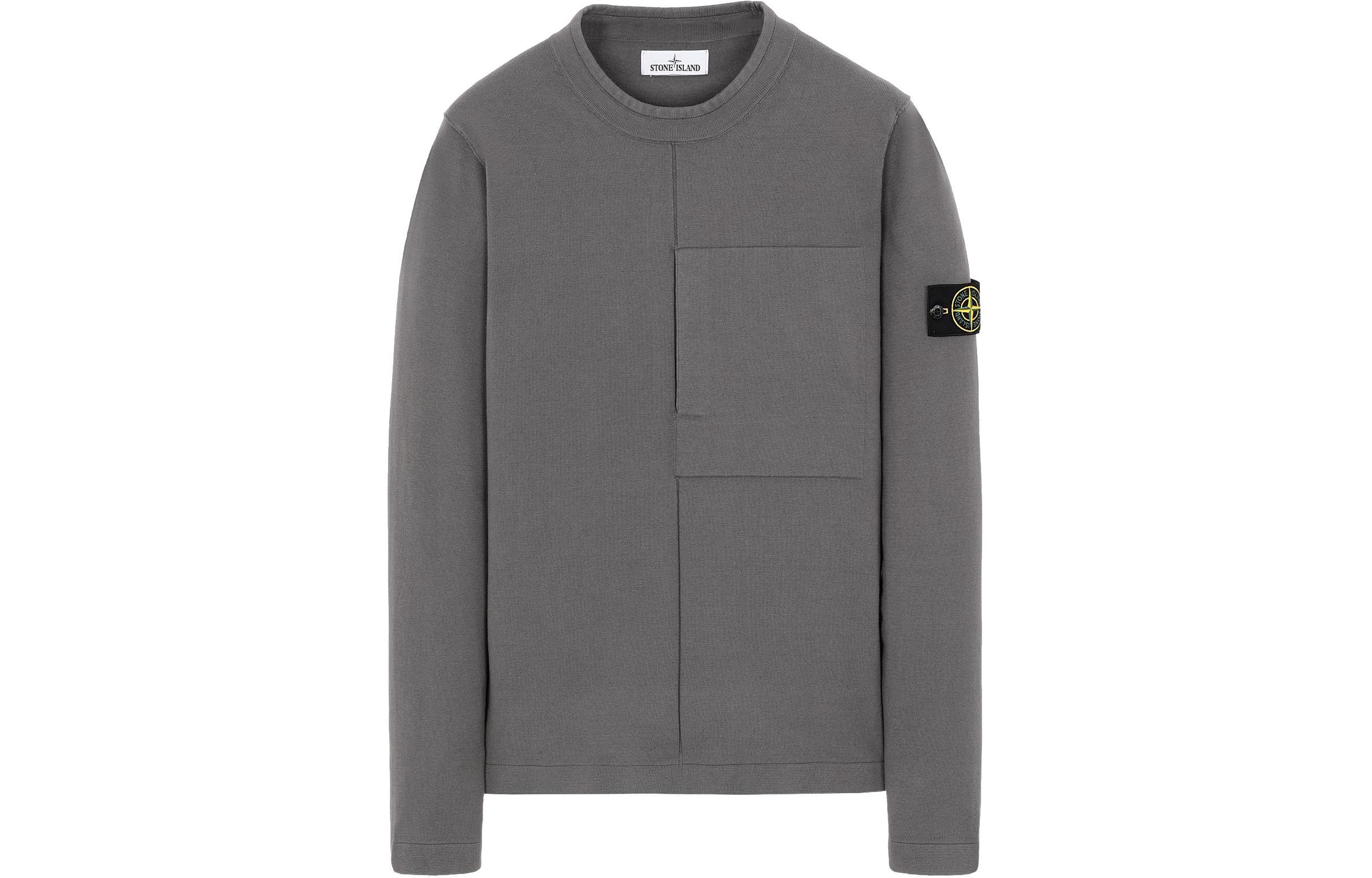 Stone Island Gray Crewneck Long Sleeve Casual Sweatshirt 7915562FA-V0067