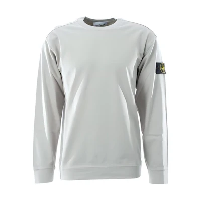 Stone Island Gray Crewneck Sweatshirt with Side Badge Logo Long Sleeve 811563750-V0060