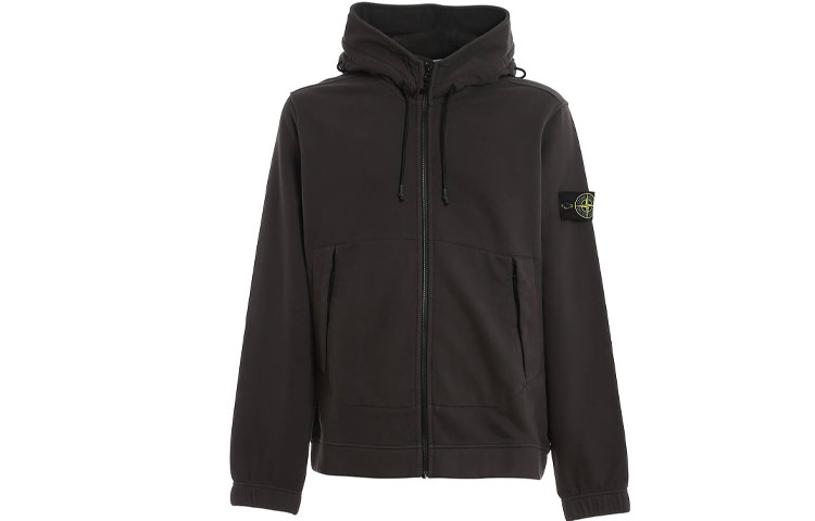 Stone Island Gray Fleece Cardigan Jacket 731561420-V0065